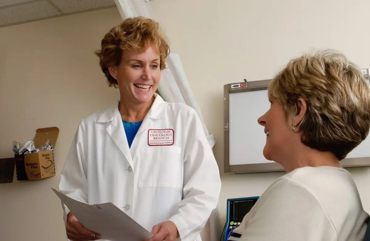 Doctor speaking with a patient during a consultation